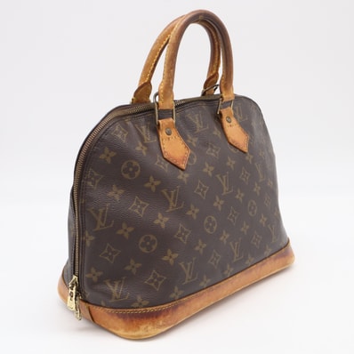 LOUIS VUITTON ルイ・ヴィトン モノグラム アルマ 旧型 M51130 ハンドバッグ ブラウン ベージュ コーティングキャンバス レザー レディース