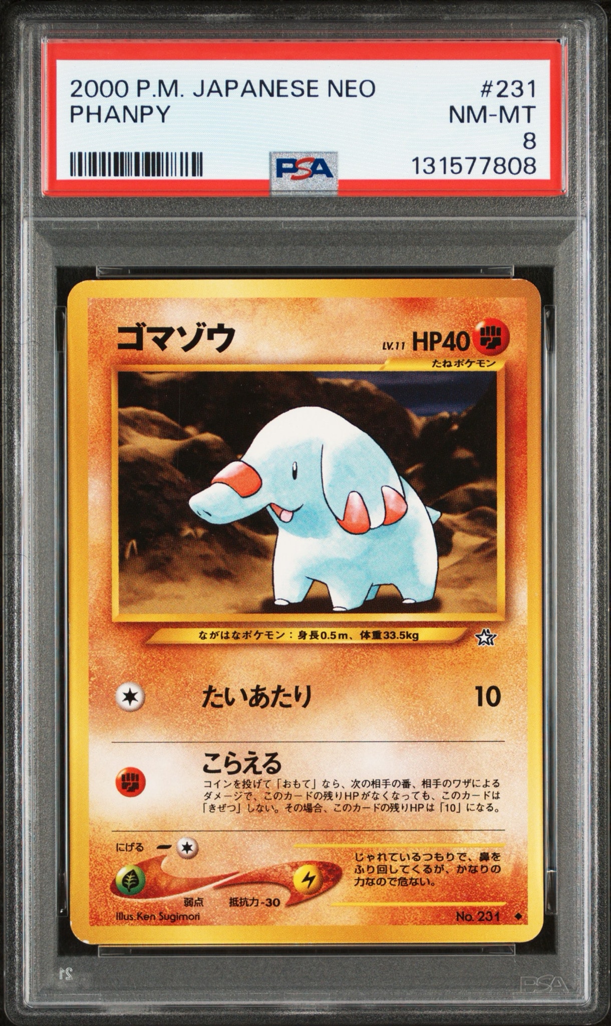 ゴマゾウ ◆ : 旧裏 [neo1 No.231](ポケモンカード★neo 拡張パック「金、銀、新世界へ...」)