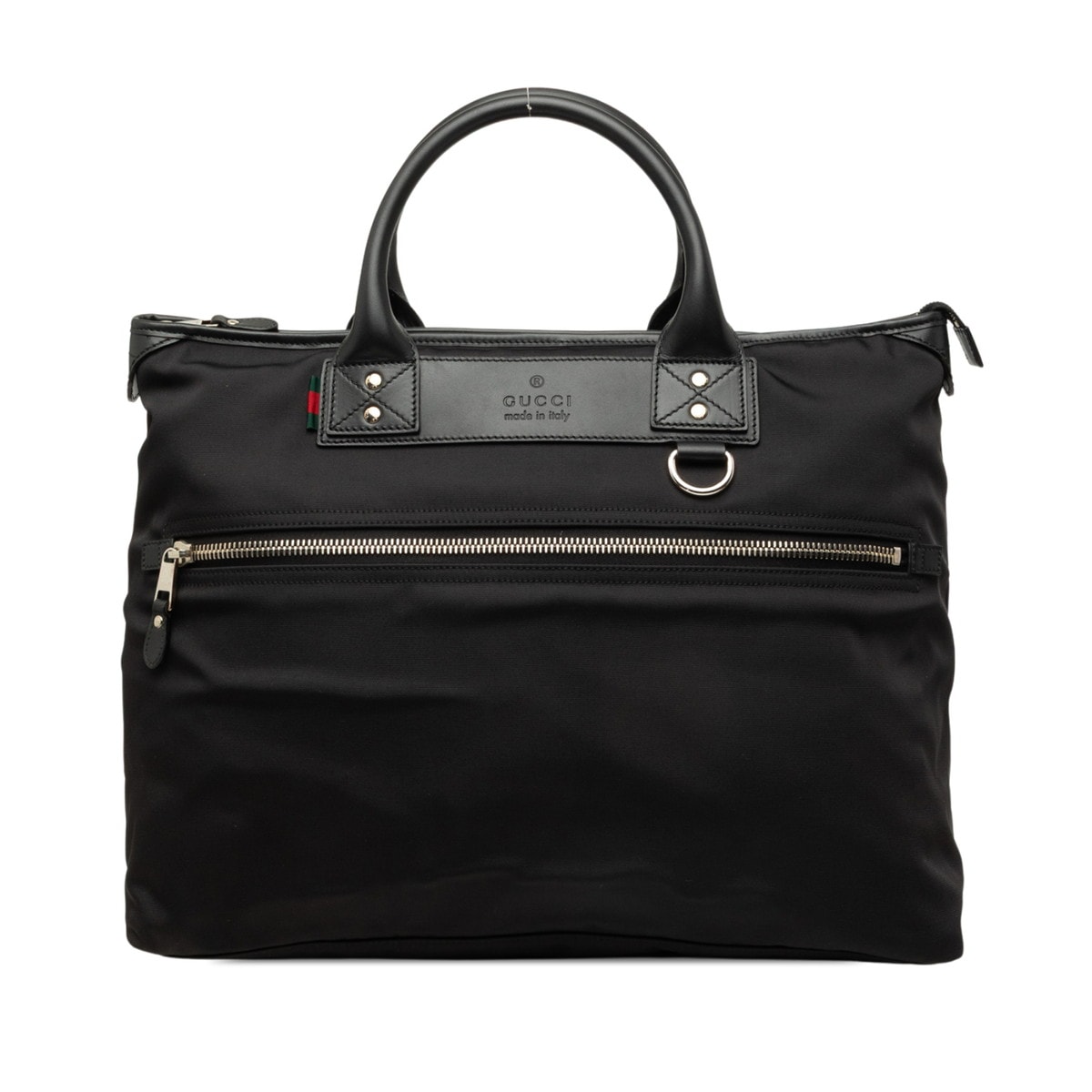 グッチ ビジネスバッグ ブリーフケース トートバッグ 246392 ブラック ナイロン レザー メンズ GUCCI 中古