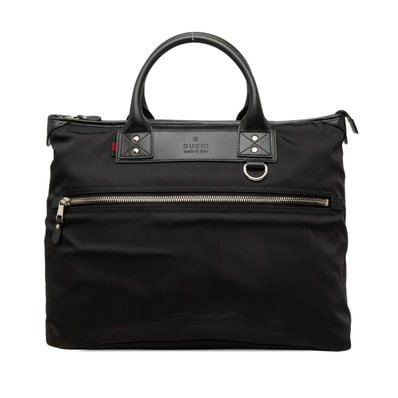 グッチ ビジネスバッグ ブリーフケース トートバッグ 246392 ブラック ナイロン レザー メンズ GUCCI 中古