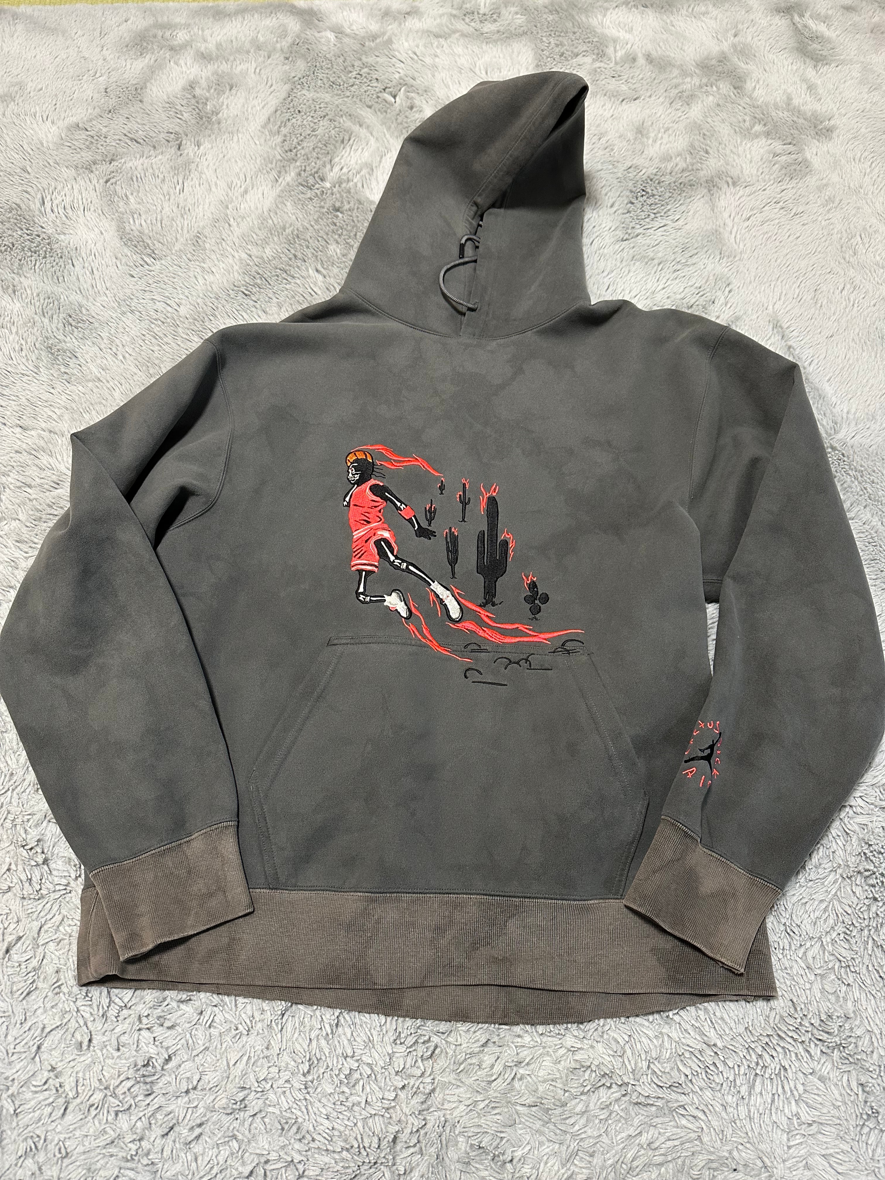 Air Jordan x Travis Washed Suede Hoodie "Grey"