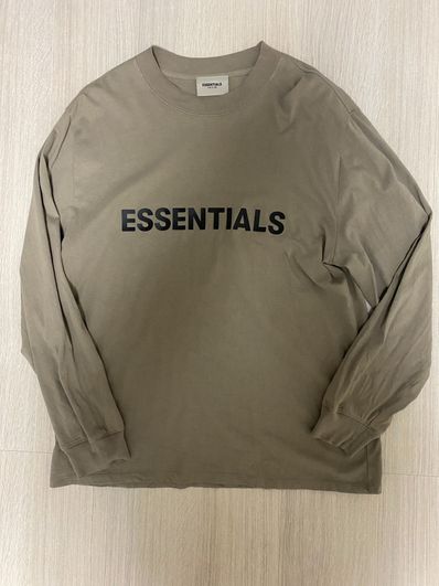 FEAR OF GOD ESSENTIALS 3D Silicon Applique Boxy Long Sleeve T-Shirt "Tan/String"