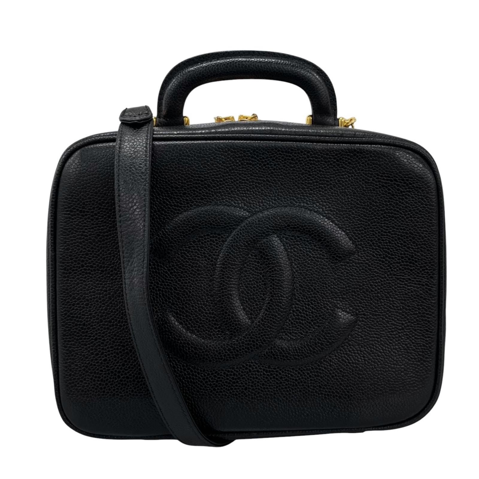 シャネル ショルダーバッグ キャビアスキン A07061 ブラック レディース CHANEL 中古