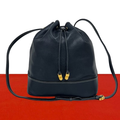 LOEWE ロエベ アナグラム ロゴ レザー ショルダーバッグ ネイビー
94916