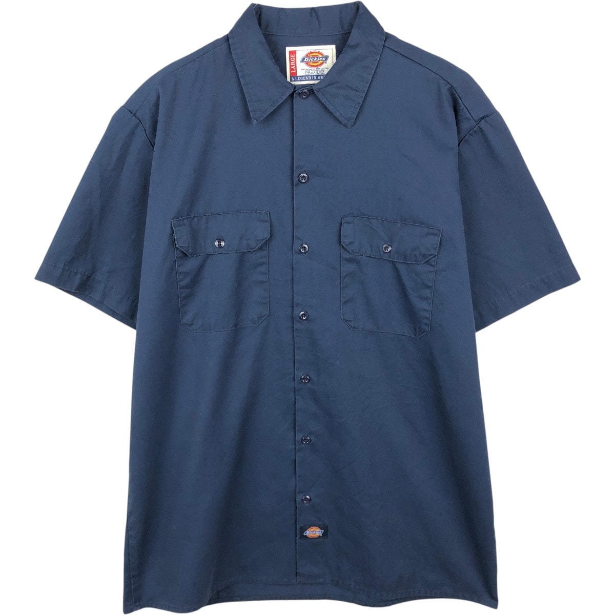 古着 ディッキーズ Dickies 半袖 ワークシャツ ボックスシャツ メンズL相当/eaa668065