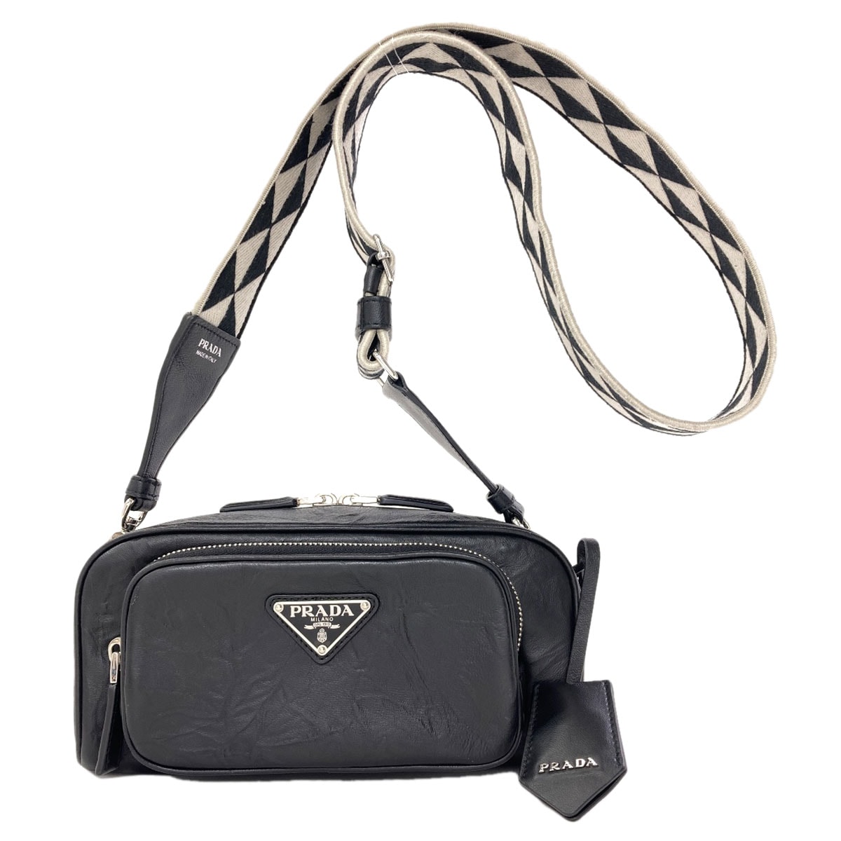 PRADA プラダ ロゴ ショルダーバッグ カーフ レディース [中古]