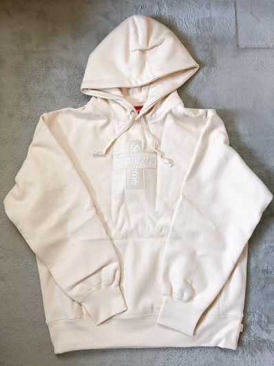 Supreme Cross Box Logo Hooded Sweatshirt "Natural"