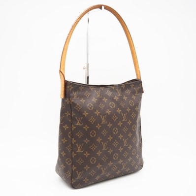LOUIS VUITTON ルイ・ヴィトン モノグラム ルーピングGM M51145 ハンドバッグ ブラウン コーティングキャンバス レディース