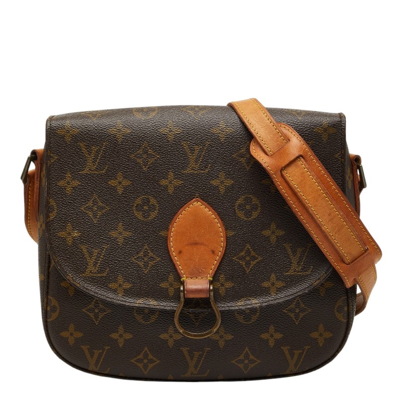 ルイ ヴィトン モノグラム サンクルーGM 斜め掛け ショルダーバッグ M51242 ブラウン PVC レザー レディース LOUIS VUITTON 【中古】