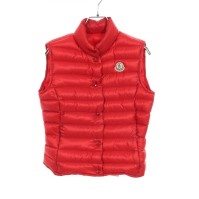 モンクレール MONCLER LIANE ダウンベスト 衣料品 アウター ナイロン レディース レッド系 【中古】
