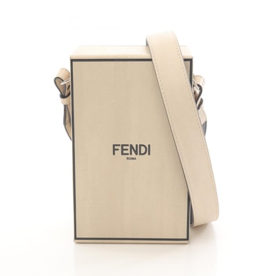 フェンディ FENDI ボックス ショルダーバッグ バッグ レザー メンズ レディース ベージュ系 7VA519 【中古】