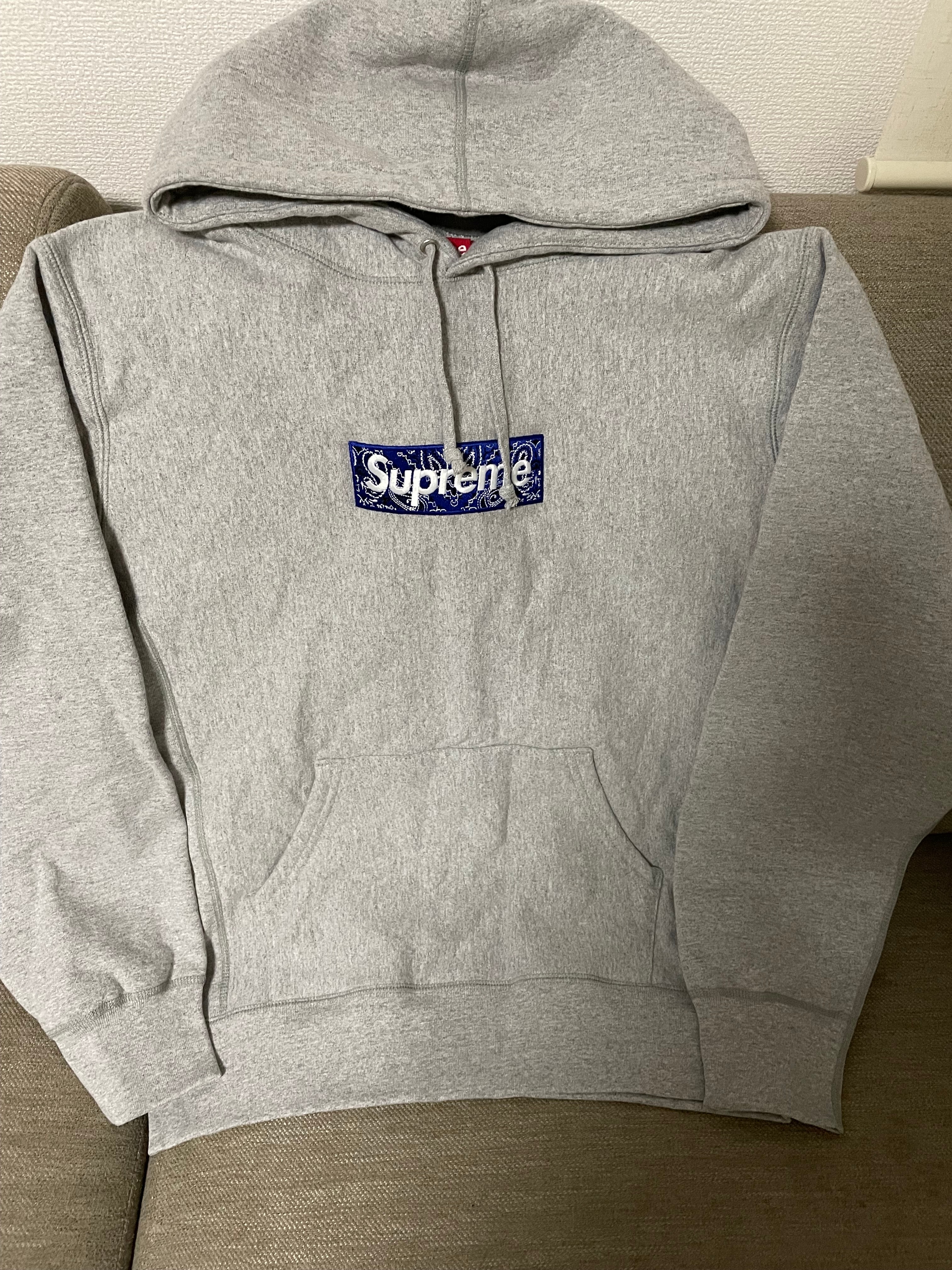 Supreme Bandana Box Logo Hooded Sweatshirt "Grey"