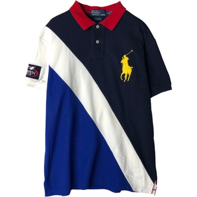 古着 ラルフローレン Ralph Lauren POLO by Ralph Lauren CUSTOM FIT クレイジーパターン ビッグポニー バックロゴ 半袖 ポロシャツ メンズL相当/eaa633484