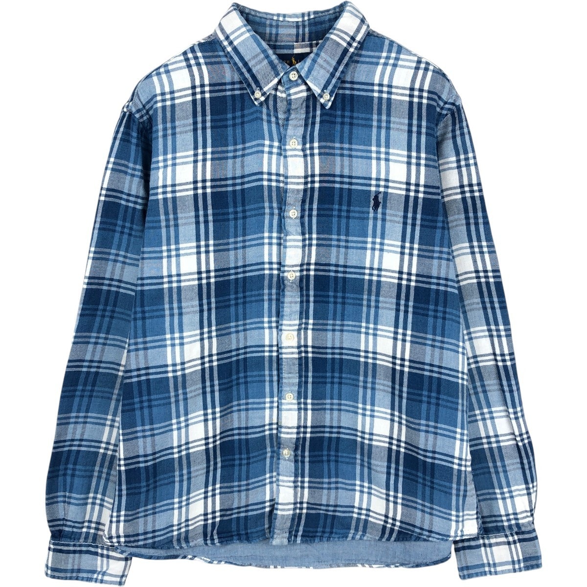 古着 ラルフローレン Ralph Lauren CLASSIC FIT クラシックフィット 長袖 ボタンダウン フランネルチェックシャツ メンズL相当/eaa677078