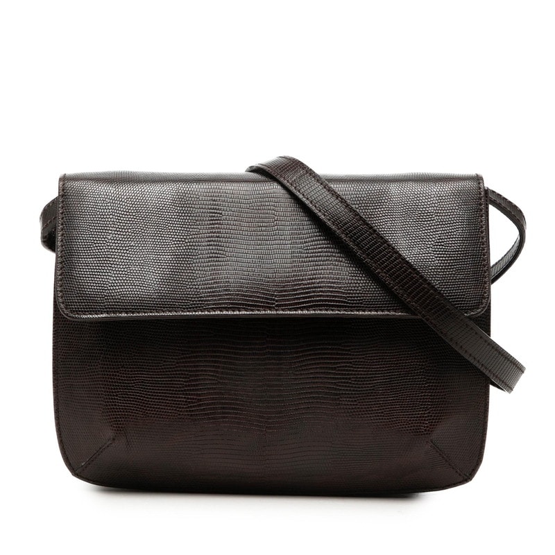 サルヴァトーレフェラガモ 斜め掛け ショルダーバッグ DK-216192 ダークブラウン ゴールド レザー レディース Salvatore Ferragamo 【中古】