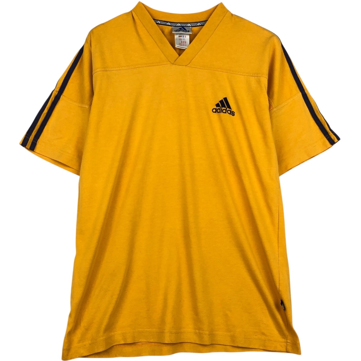 古着 90~00年代 アディダス adidas Vネック フットボールTシャツ メンズM相当/eaa623857