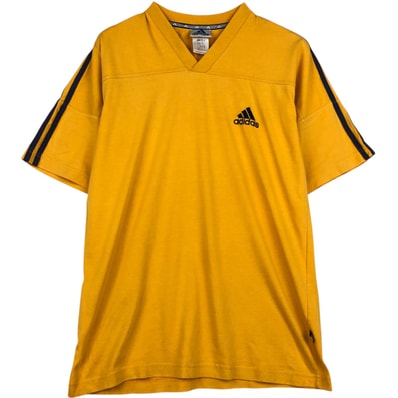 古着 90~00年代 アディダス adidas Vネック フットボールTシャツ メンズM相当/eaa623857