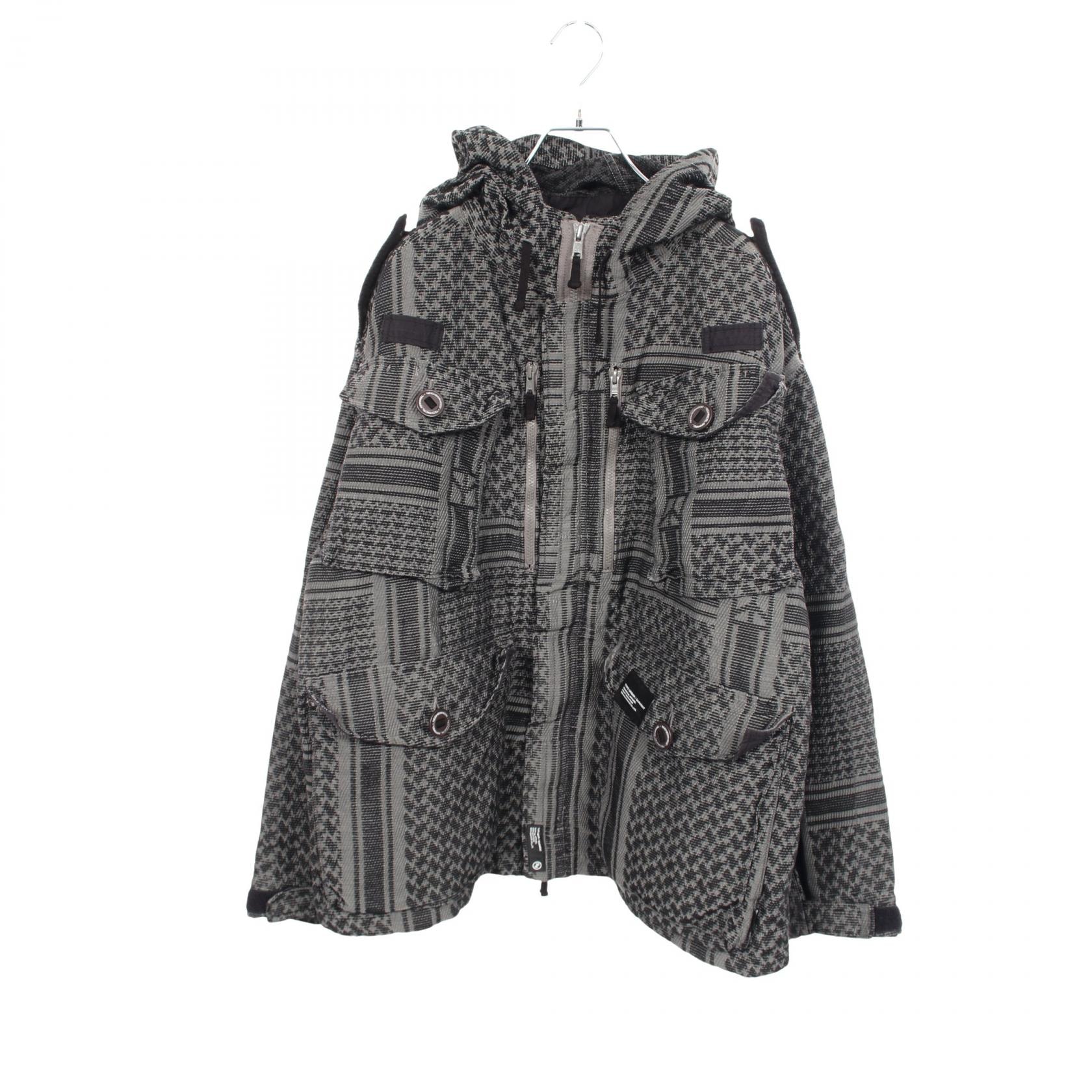 ネイバーフッド NEIGHBORHOOD JQ SHEMAGH SMOCK JACKET 25SS フード付き スモック 衣料品 アウター コットン / ポリエステル メンズ グレー系 / ブラック系 251SPNH JKM03 【中古】