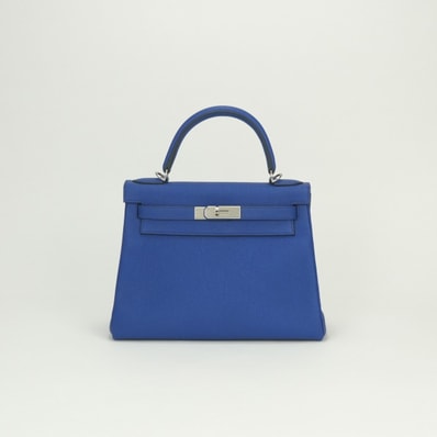 エルメス HERMES ケリー28 ケリー 28 バッグ トートバッグ ショルダーバッグ トゴ ブルーフランス Blue France ブルー blue 青 シルバー金具 ハンドバッグ V字金具 2Way 内縫い