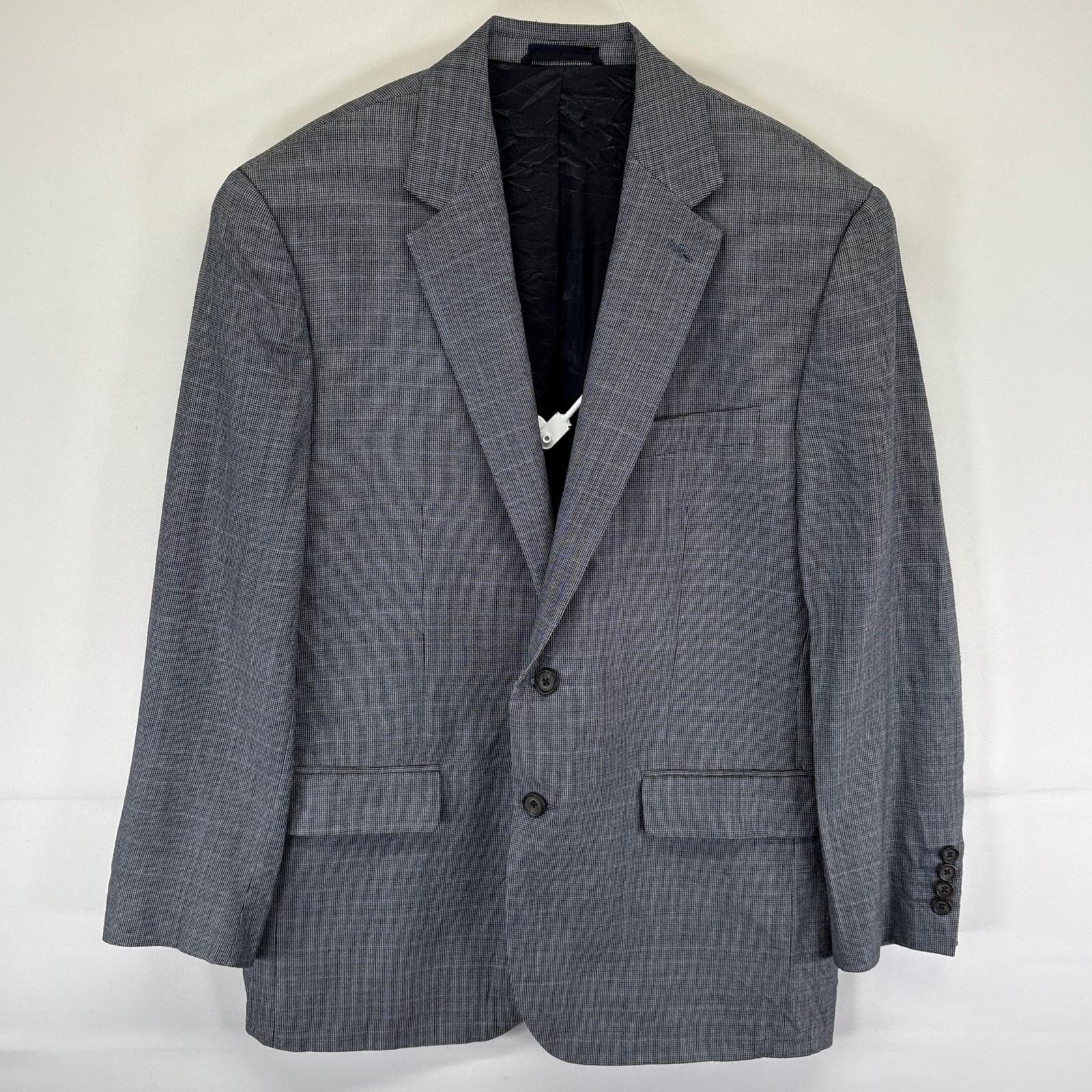 古着 ローレンラルフローレン LaurenRalphLauren テーラードジャケット ブレザー スーツ チェック シルク 42R  グレー メンズ