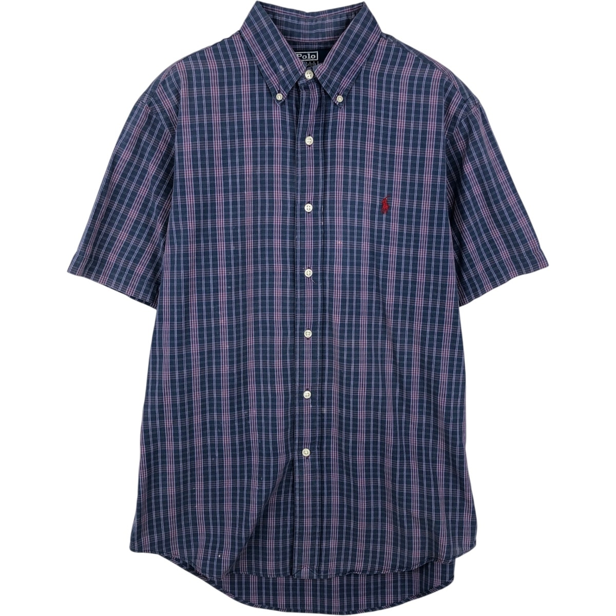 古着 ラルフローレン Ralph Lauren POLO by Ralph Lauren CUSTOM FIT 半袖 ボタンダウン チェックシャツ メンズM相当/eaa643953