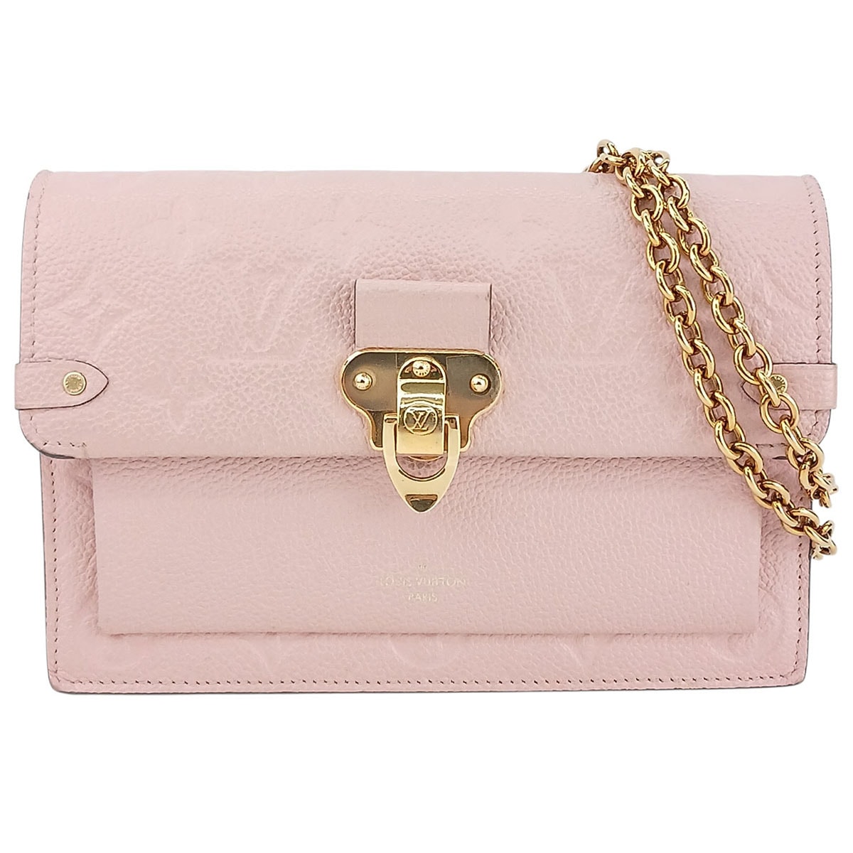 LOUIS VUITTON ルイ・ヴィトン ポルトフォイユ ヴァヴァン チェーンウォレット ショルダーバッグ M67841 モノグラムアンプラント ピンク ローズプードル  レディース【中古】