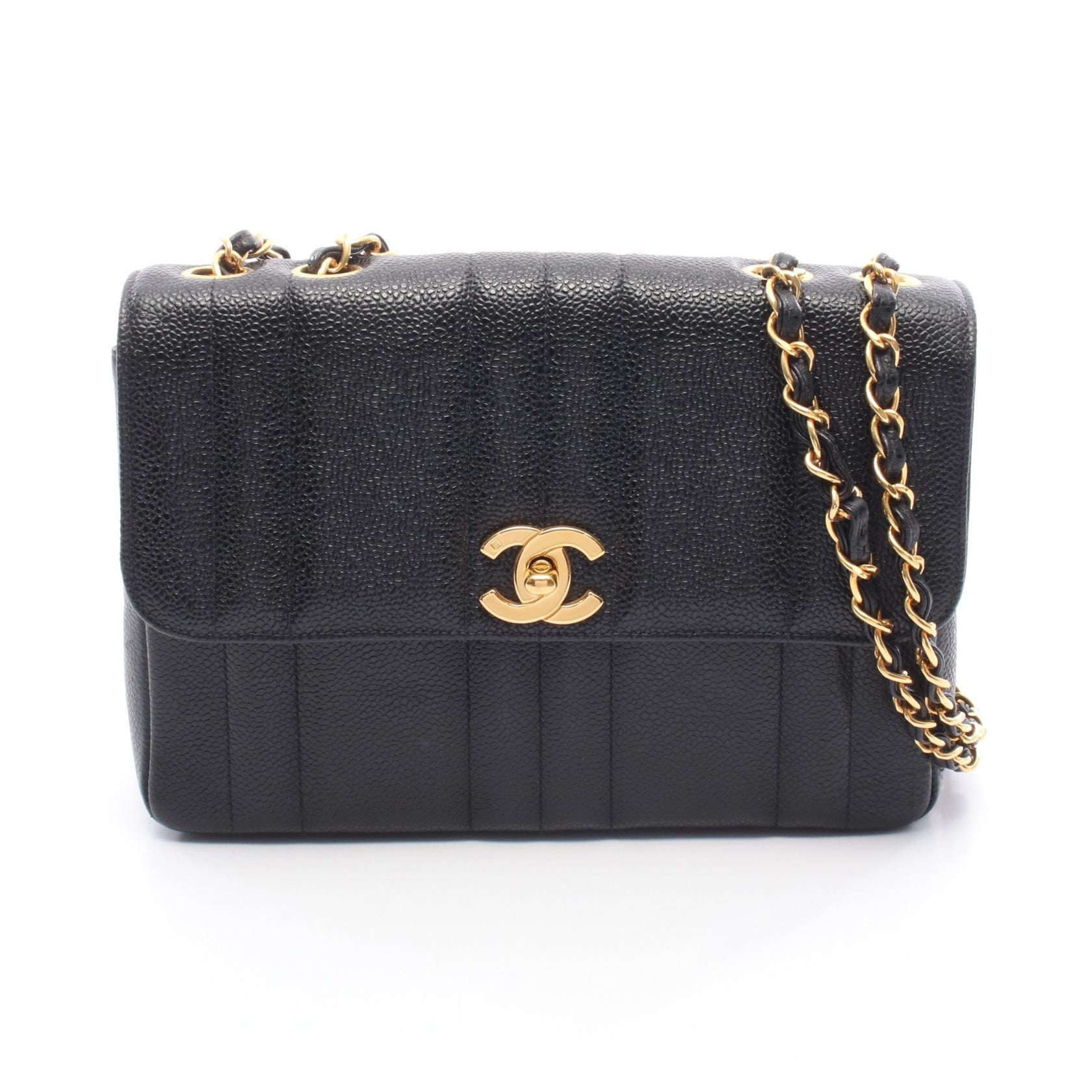 シャネル CHANEL マドモアゼル ショルダーバッグ バッグ レザー カーフ(牛革) レディース ブラック系 【中古】
