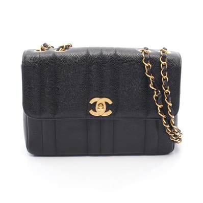 シャネル CHANEL マドモアゼル ショルダーバッグ バッグ レザー カーフ(牛革) レディース ブラック系 【中古】