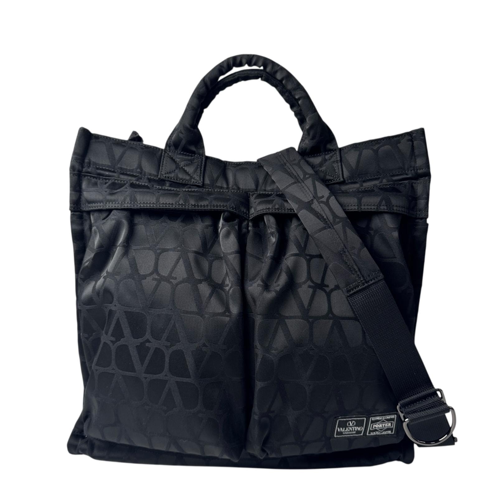 美品 ヴァレンティノ ガラヴァーニ×ポーター valentino garavani コラボ 2WAYトートバッグ ショルダーバッグ 斜めがけ クロスボディ メンズ