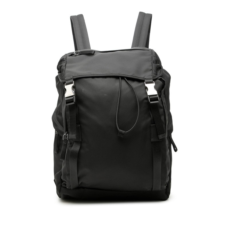 プラダ 三角ロゴプレート リュック バックパック 2VZ062 ブラック ナイロン レディース PRADA 中古