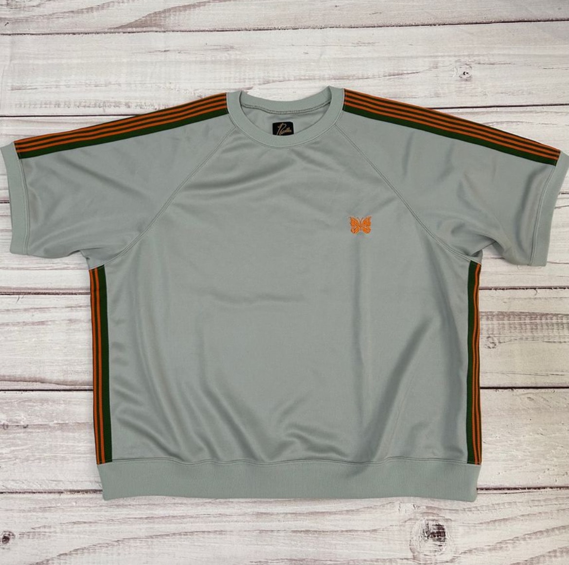 Needles x NUBIAN S/S Track Crew Neck Shirt - Poly Smooth "Grey"