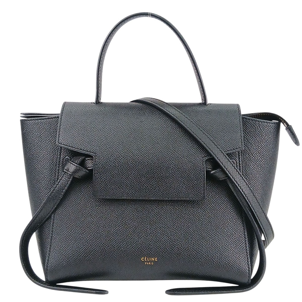 CELINE セリーヌ ベルトバッグ ナノ 2WAYハンドバッグ ハンドバッグ 189003ZVA レザー ブラウン レディース【中古】