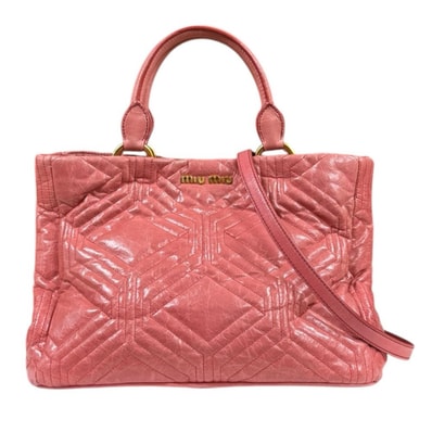 ミュウ ミュウ ショルダーバッグ レザー RN0928 ピンク レディース Miu Miu 中古