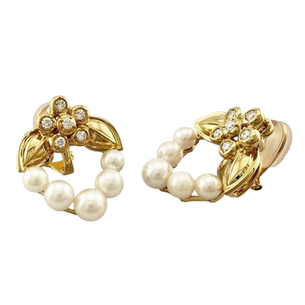 ディオール ピアス 18金 K18イエローゴールド パール レディース Dior  中古