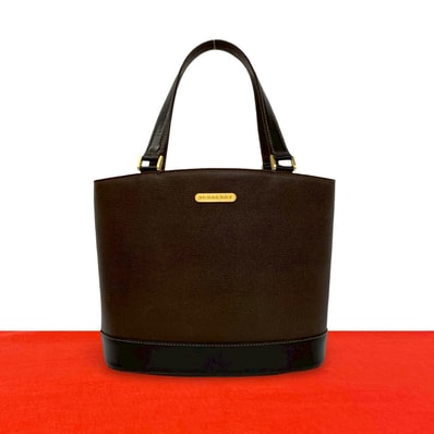 BURBERRY バーバリー ロゴ 金具 ノバチェック 柄 レザー ハンドバッグ ブラウン
26430