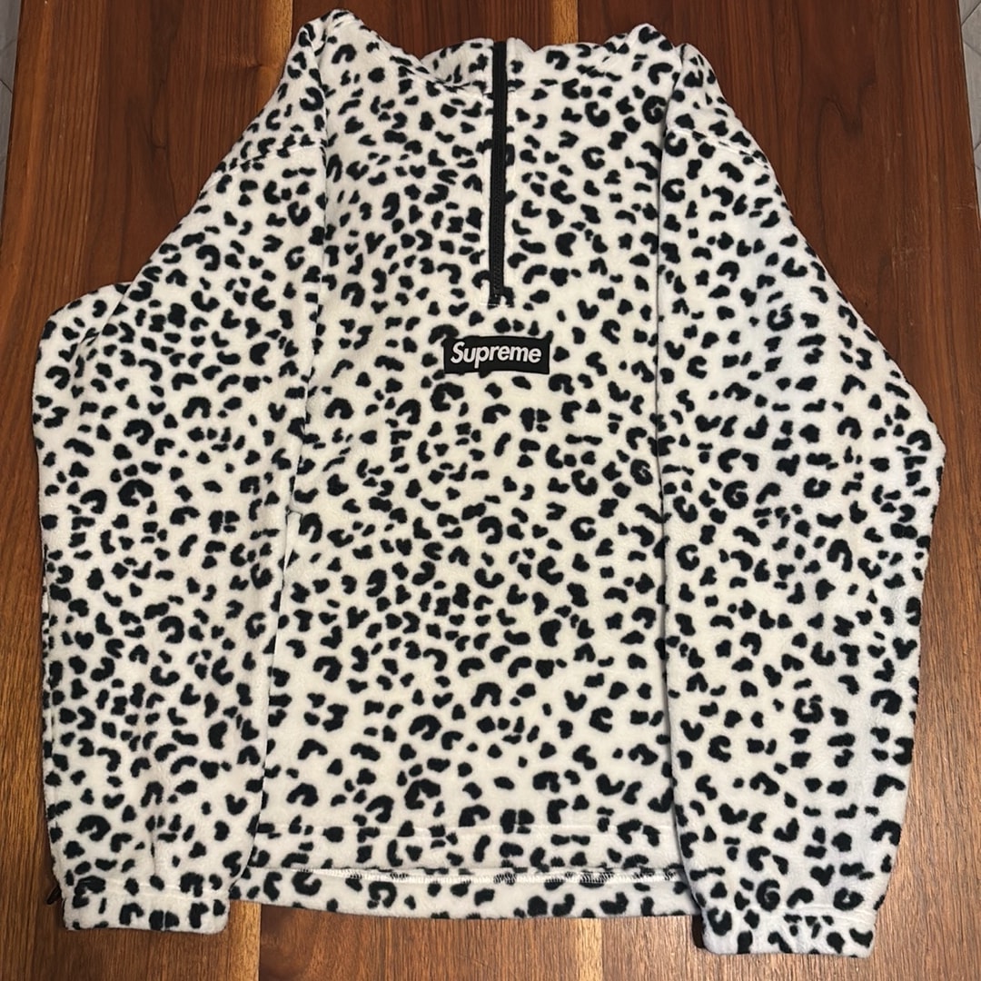 Supreme Polartec Facemask Half Zip Hooded Sweatshirt "Leopard"