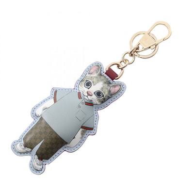 グッチ GUCCI GUCCI × ヒグチユウコ GGスプリーム ボリス キーホルダー アクセサリー レザー PVC レディース ベージュ系 / ブラウン系 / マルチカラー 851742 【中古】