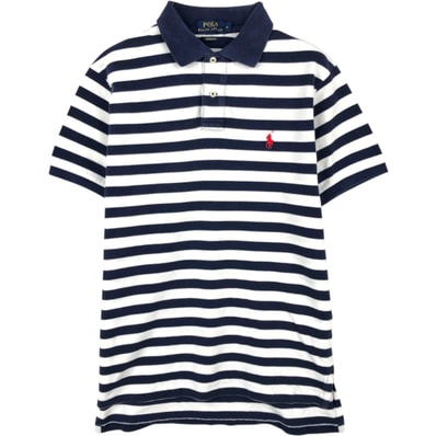 古着 ラルフローレン Ralph Lauren POLO RALPH LAUREN CUSTOM FIT 半袖 ボーダー ポロシャツ メンズM相当/eaa657037