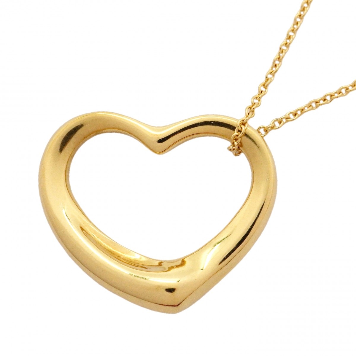 【6jcb0569】ティファニー ネックレス オープンハート K18YG イエローゴールド【中古】レディース