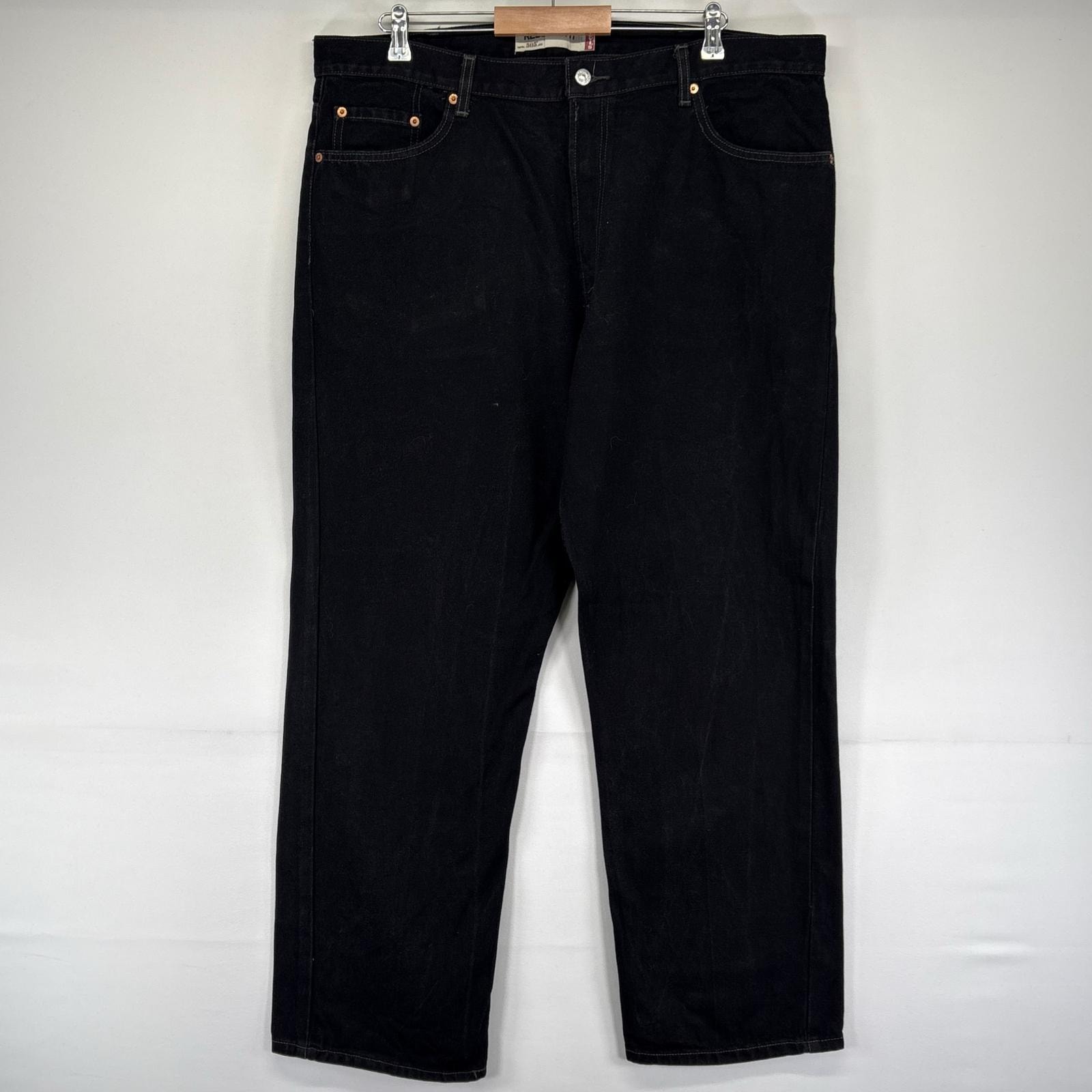 古着 リーバイス Levi's デニム パンツ 505 大きいサイズ ストレート ジーパン ジップフライ W42 L30  ブラック系 メンズ