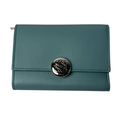 美品 ロエベ LOEWE ペブル バーティカル ウォレット CANBS33X01 二つ折り財布 レディース