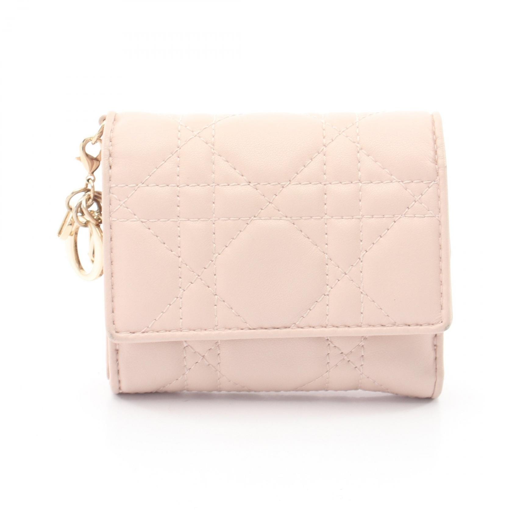 D (傷や汚れあり)】ディオール Dior LADY DIOR ロータスウォレット 