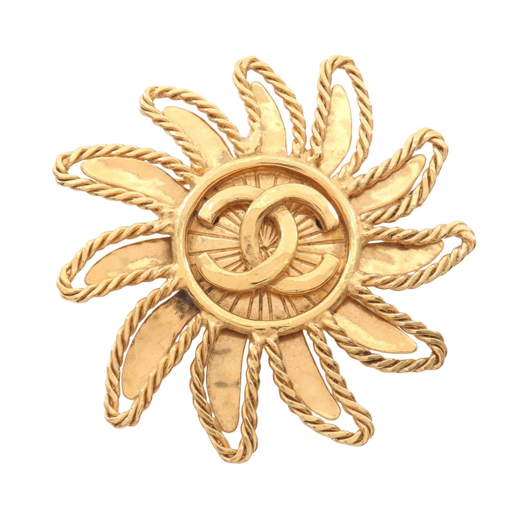 シャネル CHANEL ココマーク ブローチ アクセサリー GP(ゴールドメッキ) レディース ゴールド系 【中古】