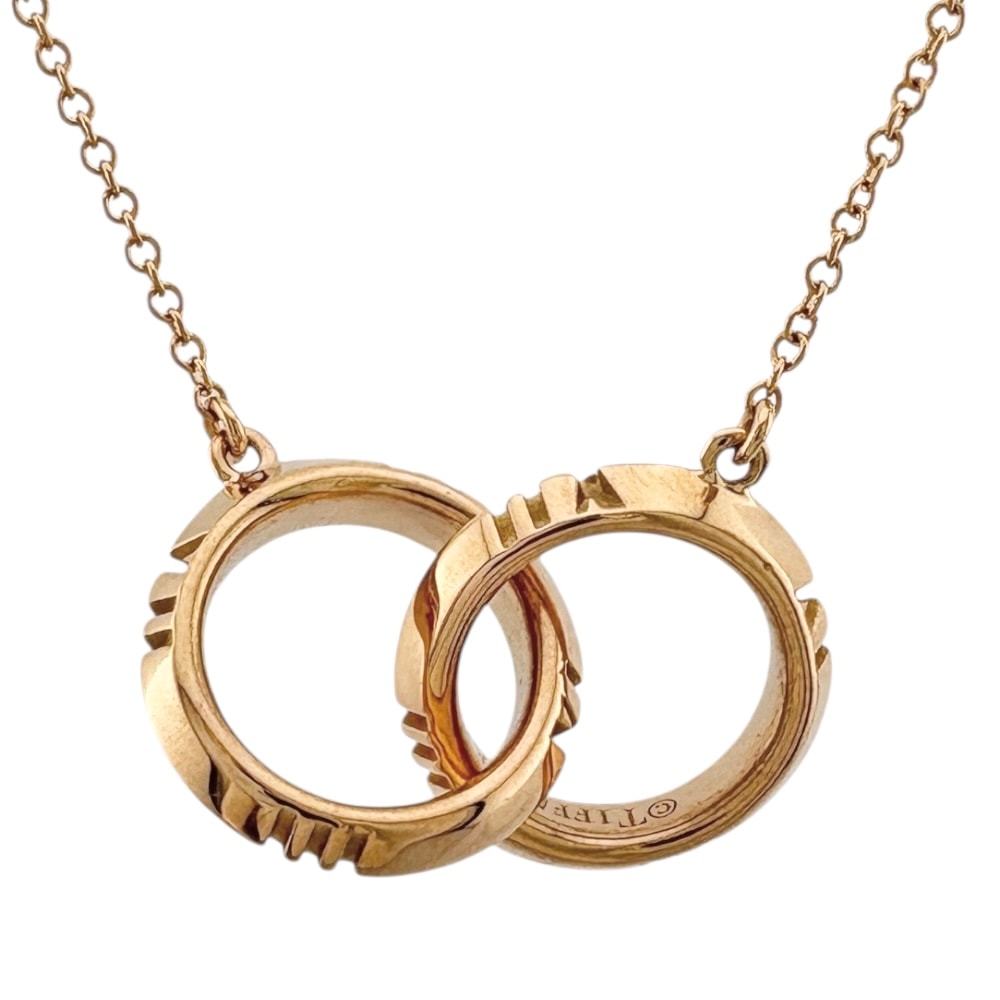 ティファニー アトラスXクローズドインターロッキング ネックレス 18金 K18ピンクゴールド レディース TIFFANY&Co. 中古
