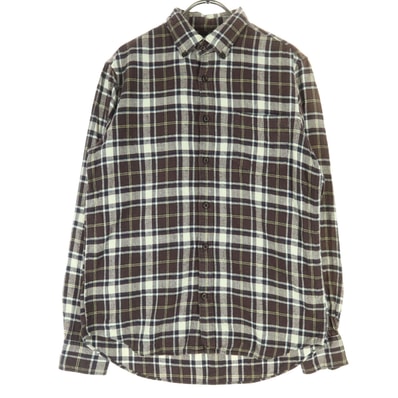GAP ギャップ チェック柄 長袖 コットンシャツ S ブラウン