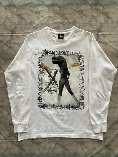 STUSSY OLD SKOOL CREW L/S Tシャツ ホワイト