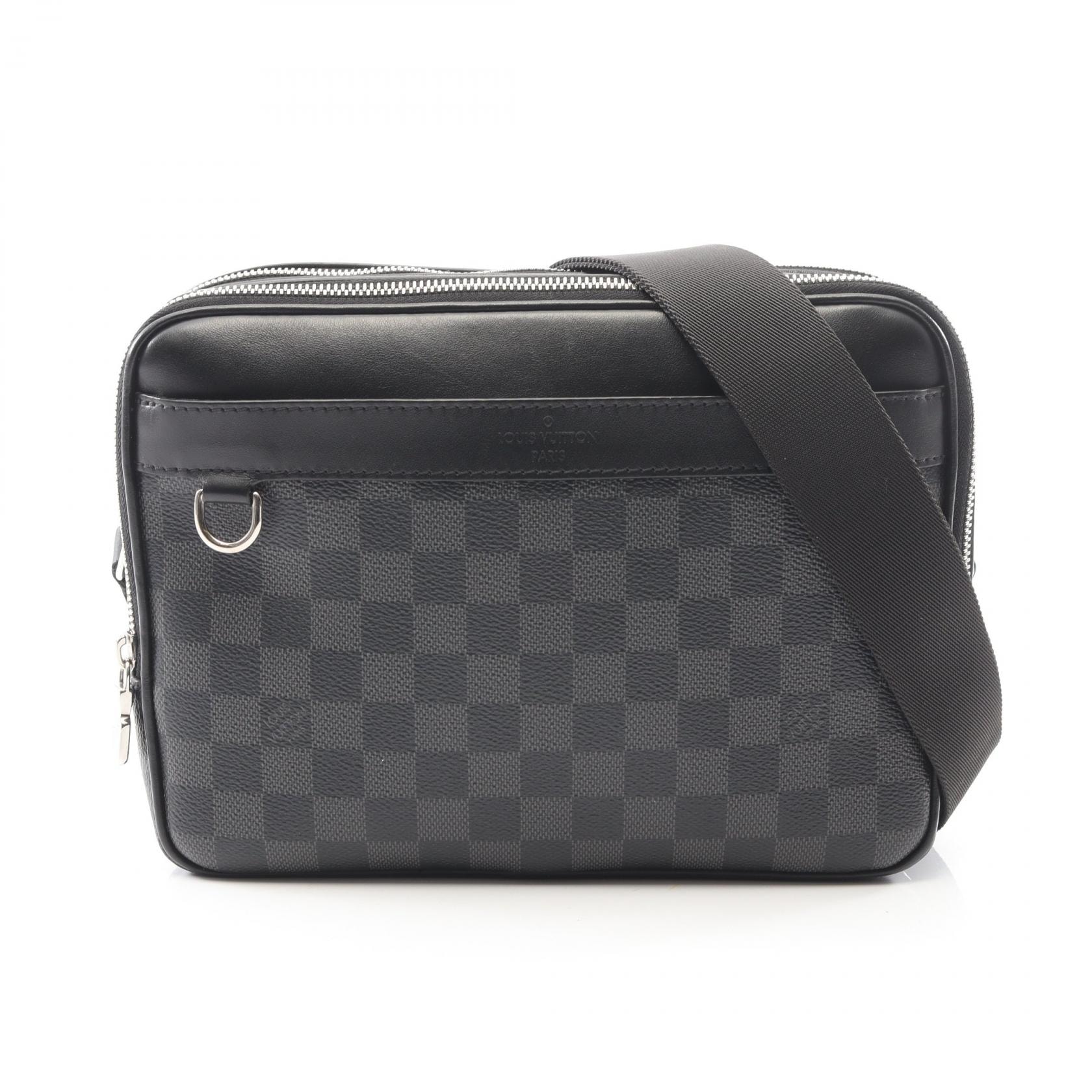 ルイ・ヴィトン LOUIS VUITTON トロカデロ メッセンジャー PM ショルダーバッグ バッグ PVCコーティングキャンバス レザー ダミエ・グラフィット メンズ ブラック系 N40087 【中古】