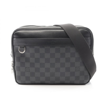 ルイ・ヴィトン LOUIS VUITTON トロカデロ メッセンジャー PM ショルダーバッグ バッグ PVCコーティングキャンバス レザー ダミエ・グラフィット メンズ ブラック系 N40087 【中古】