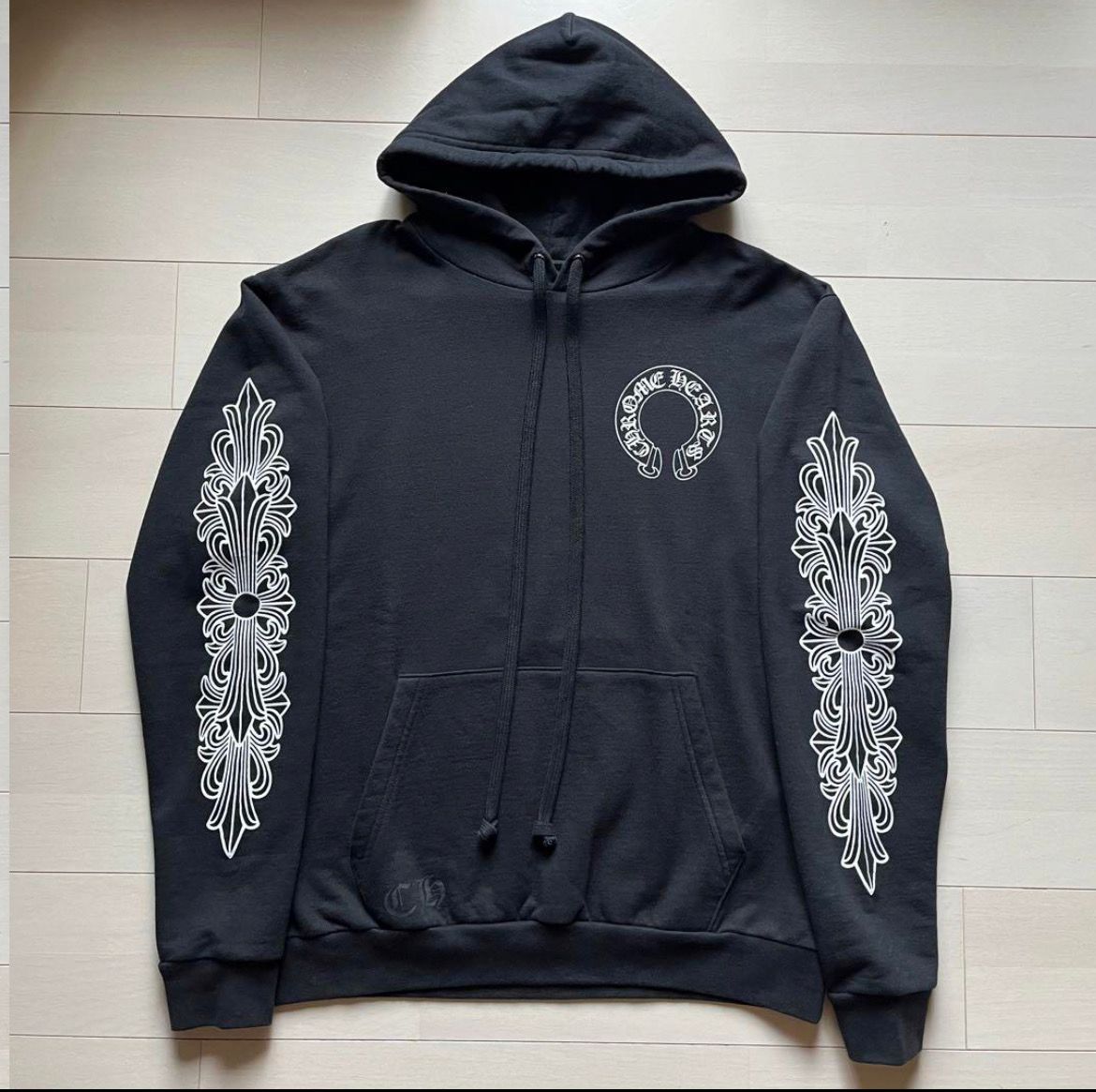 Chrome Hearts Horse Shoe Floral Pullover Hoodie "Black"