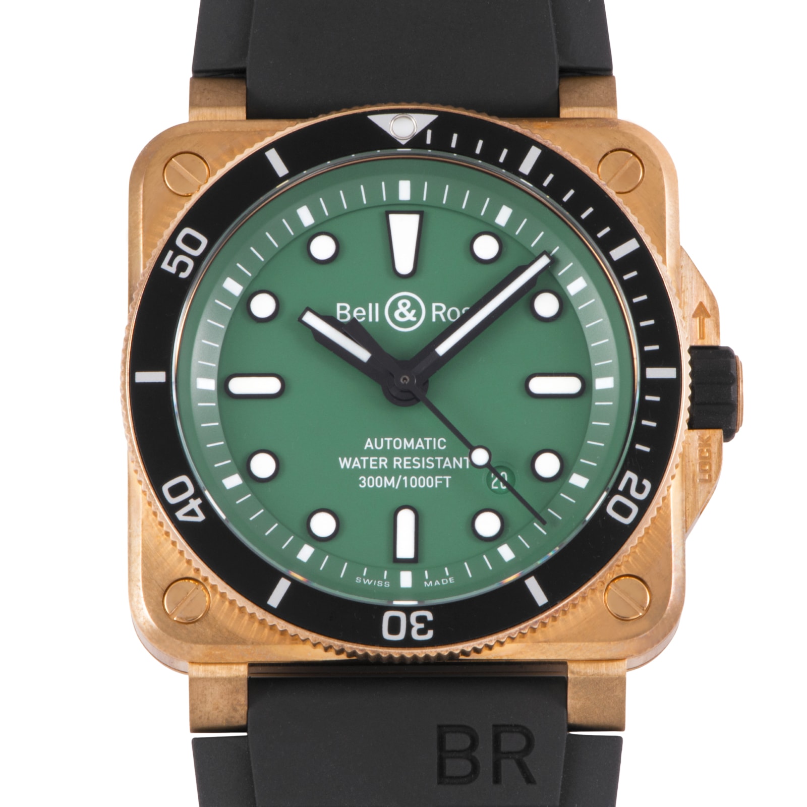 【新品】Bell&Ross ベル&ロス 保証書2026年 BR03-92 ダイバー ブラック グリーン ブロンズ 世界限定999本 BR0392-D-LT-BR/SRB ブロンズ【中古】